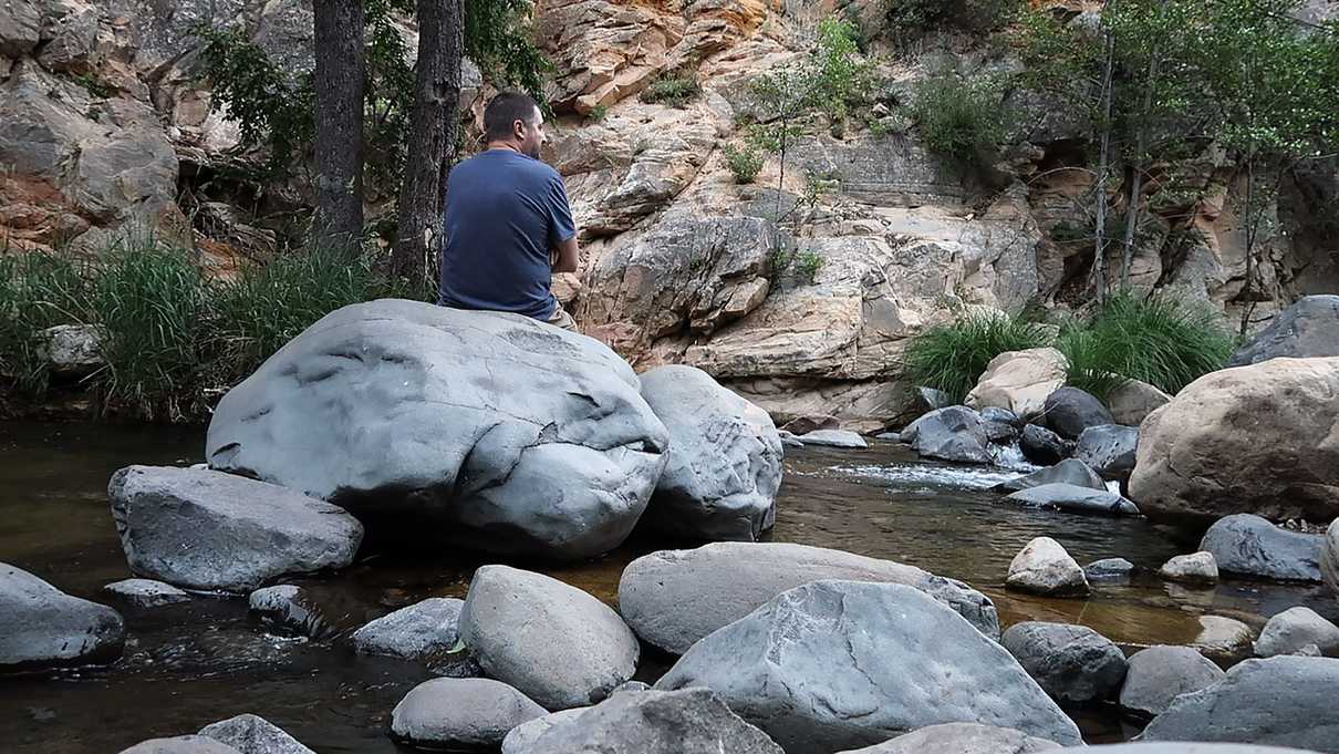 Me sitting by the creek clearing my mind