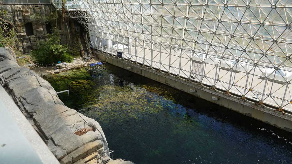 Looking down into Biosphere 2's Ocean area