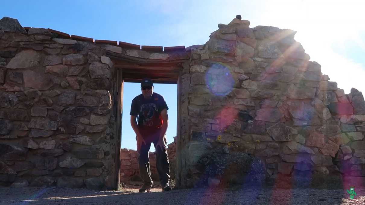 Me, inside the cabin at the Victoria Mine