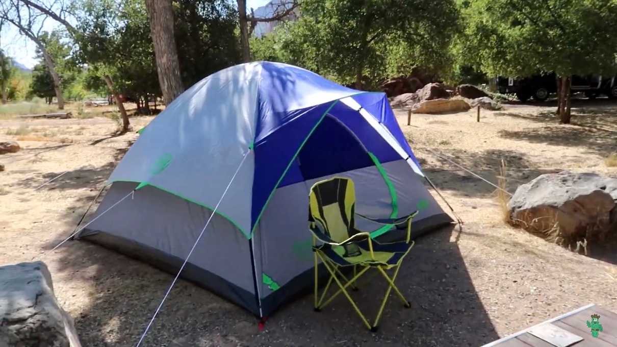 A view of my tent at site 85 at the South Campground