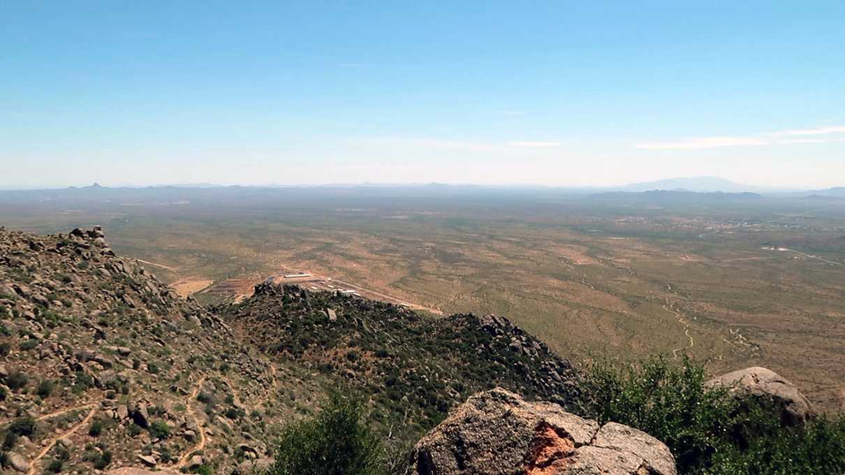 A scenic view from a bench off the Hotshots Trail