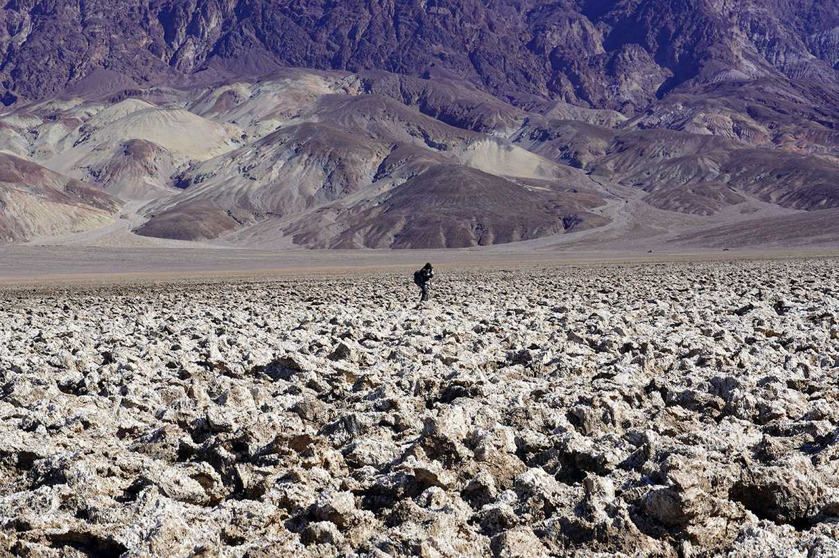 A lone photographer at the Devils Golf Course