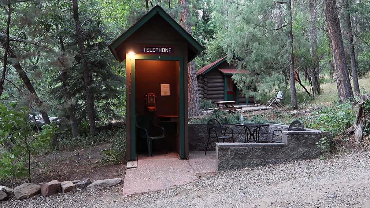 Phone booth at the Butterfly Garden Inn