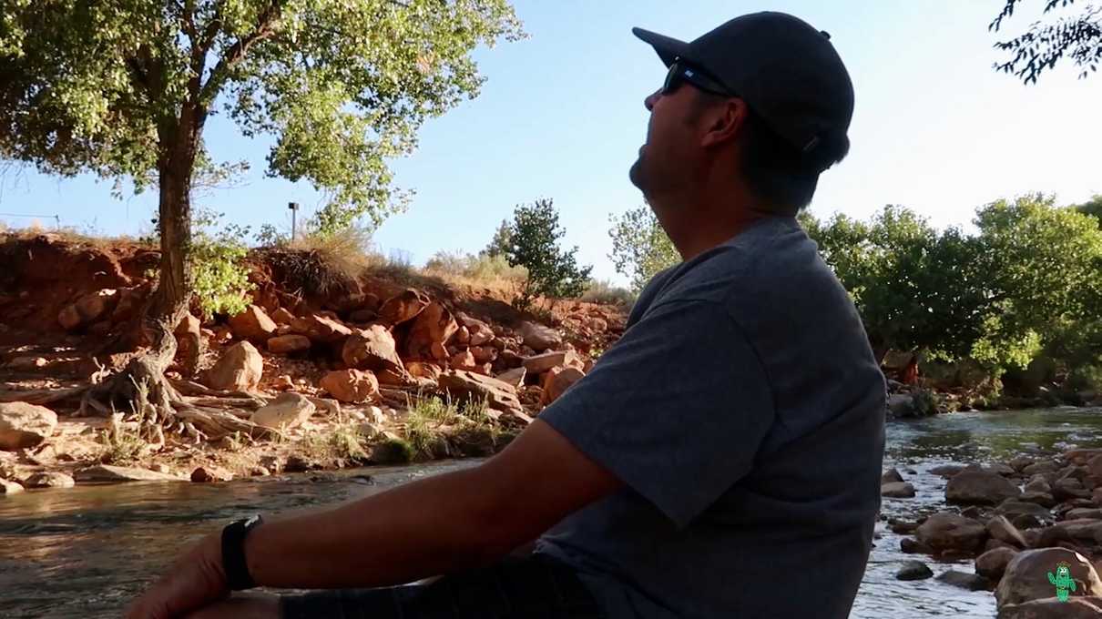 Me, sitting by the Virgin River, contemplating life.