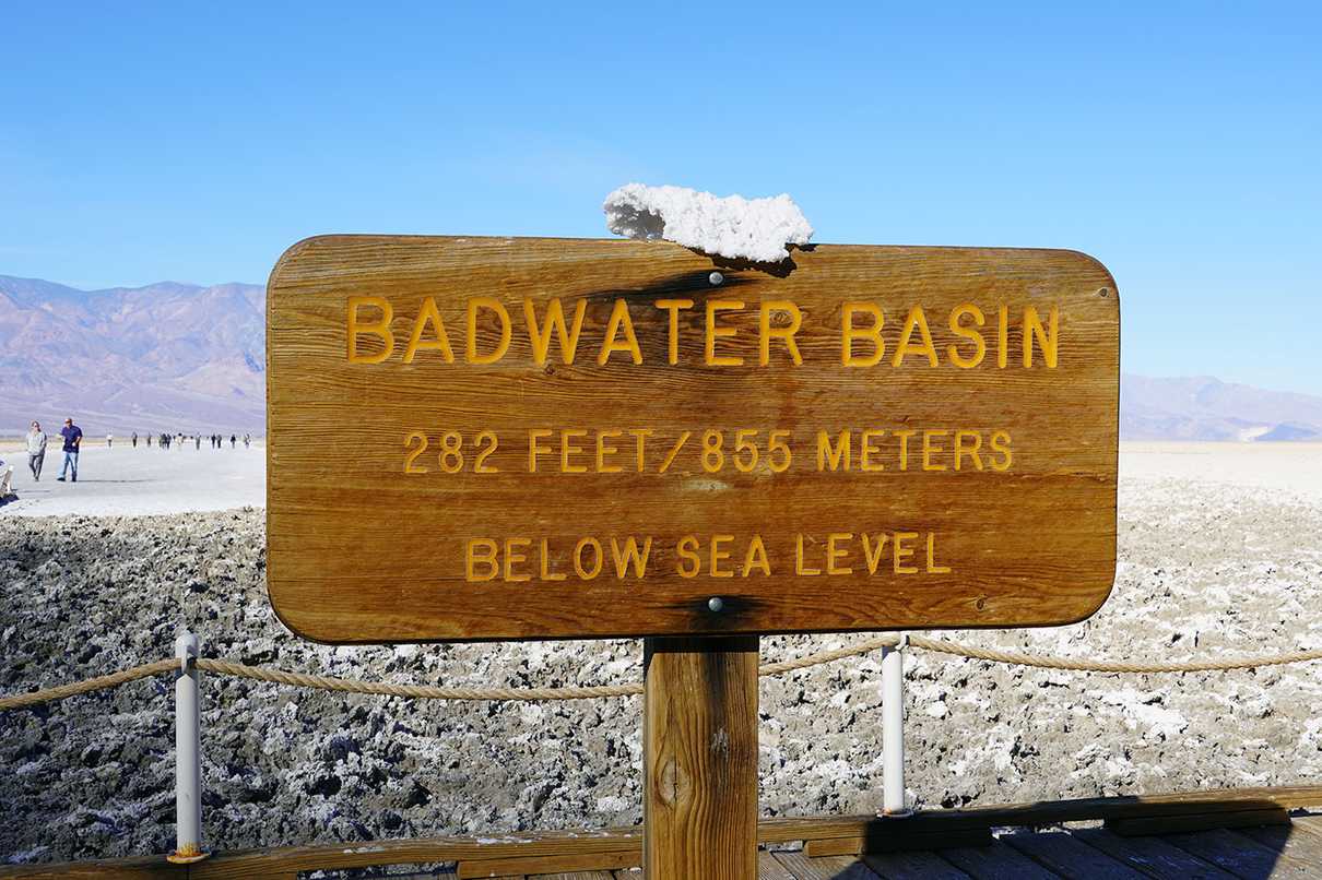 Badwater Basin Sign at Death Valley National Park