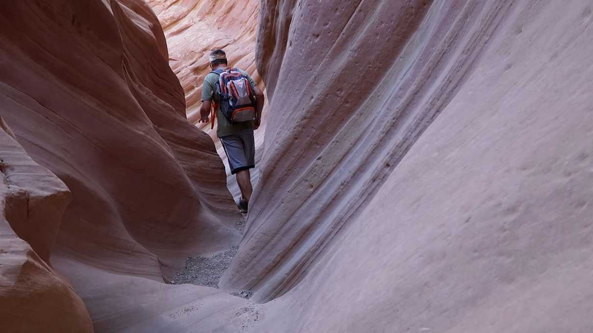 Me hiking in Little Wild Horse Canyon