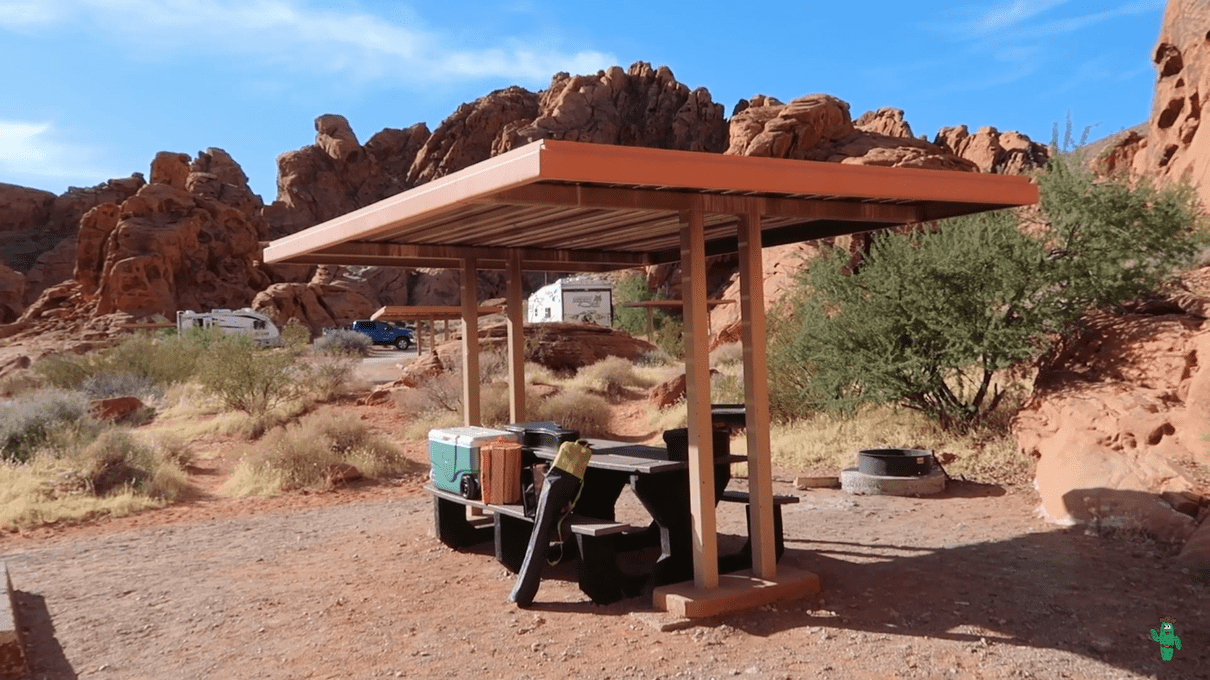 A Shade Ramada at My Campsite at Arch Rock Campground