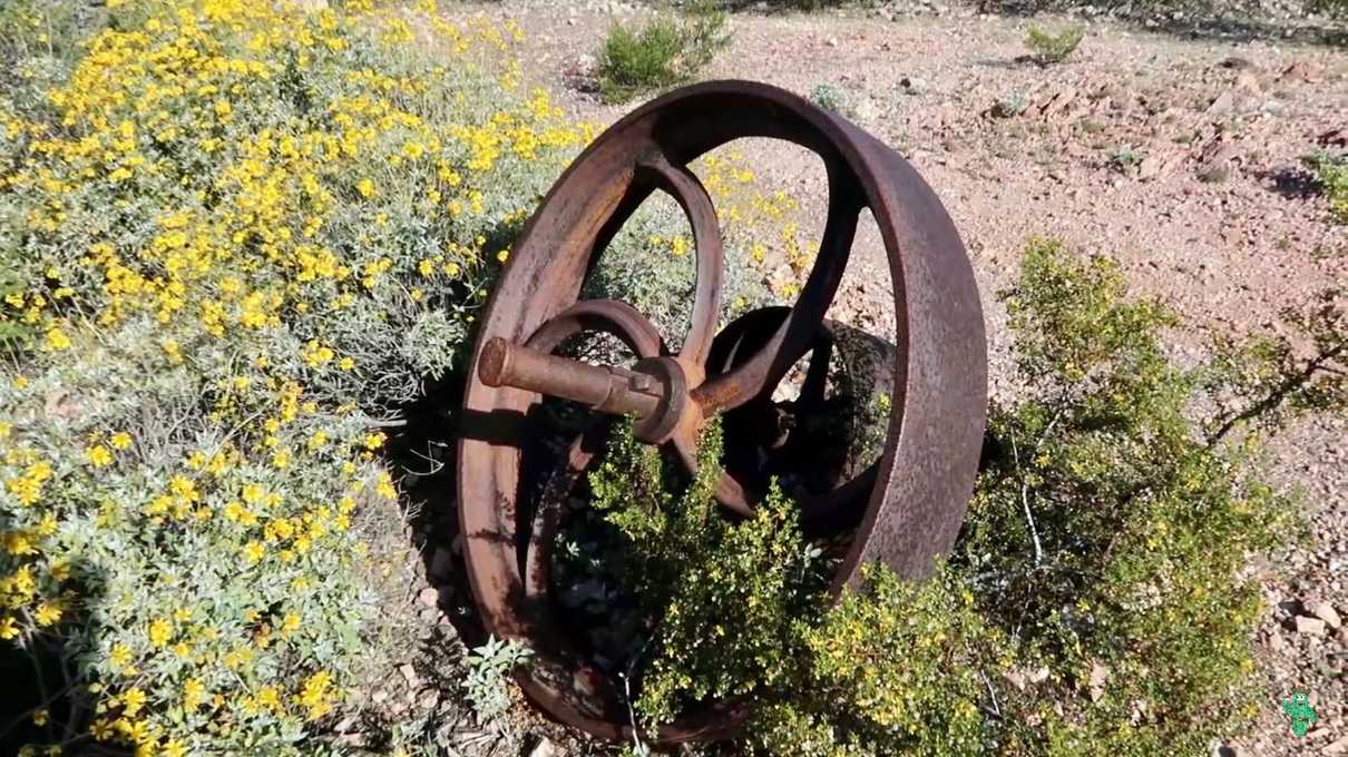 Old rusted equipment at the Victoria Mine