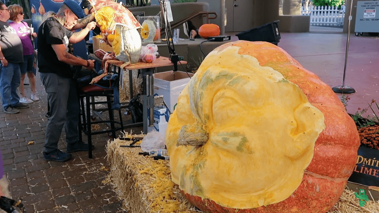 Ray Villafane carving pumpkins