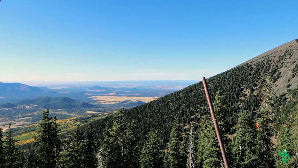 The view from atop Agassiz Peak, the top of the scenic chairlift