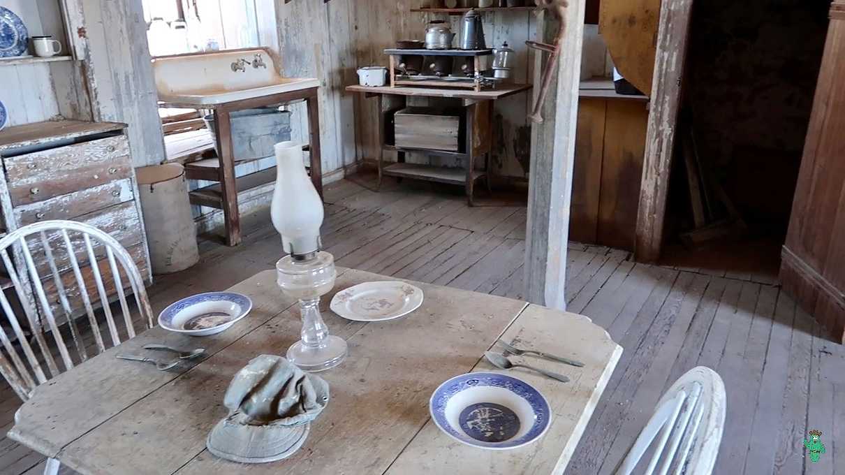 A view of an old kitchen in the assay office at Vulture City