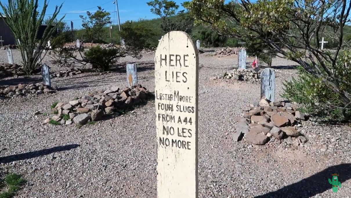 Epitaph for Lester Moore written on his wooden grave marker