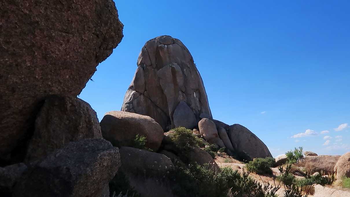 A view of Tom's Thumb at the trail's end