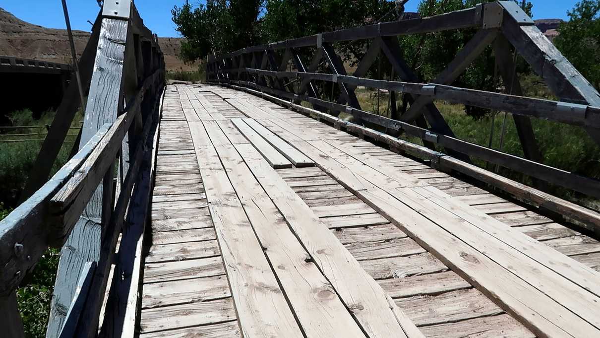 Span of a wooden bridge