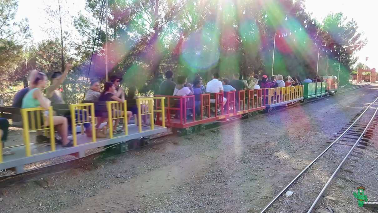 The miniature train ride at Schnepf Farm