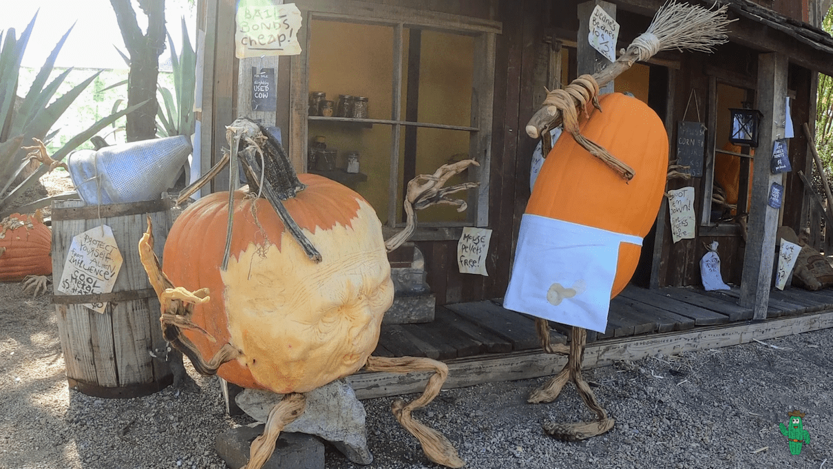 Fighting pumpkins at the Enchanted Pumpkin Garden