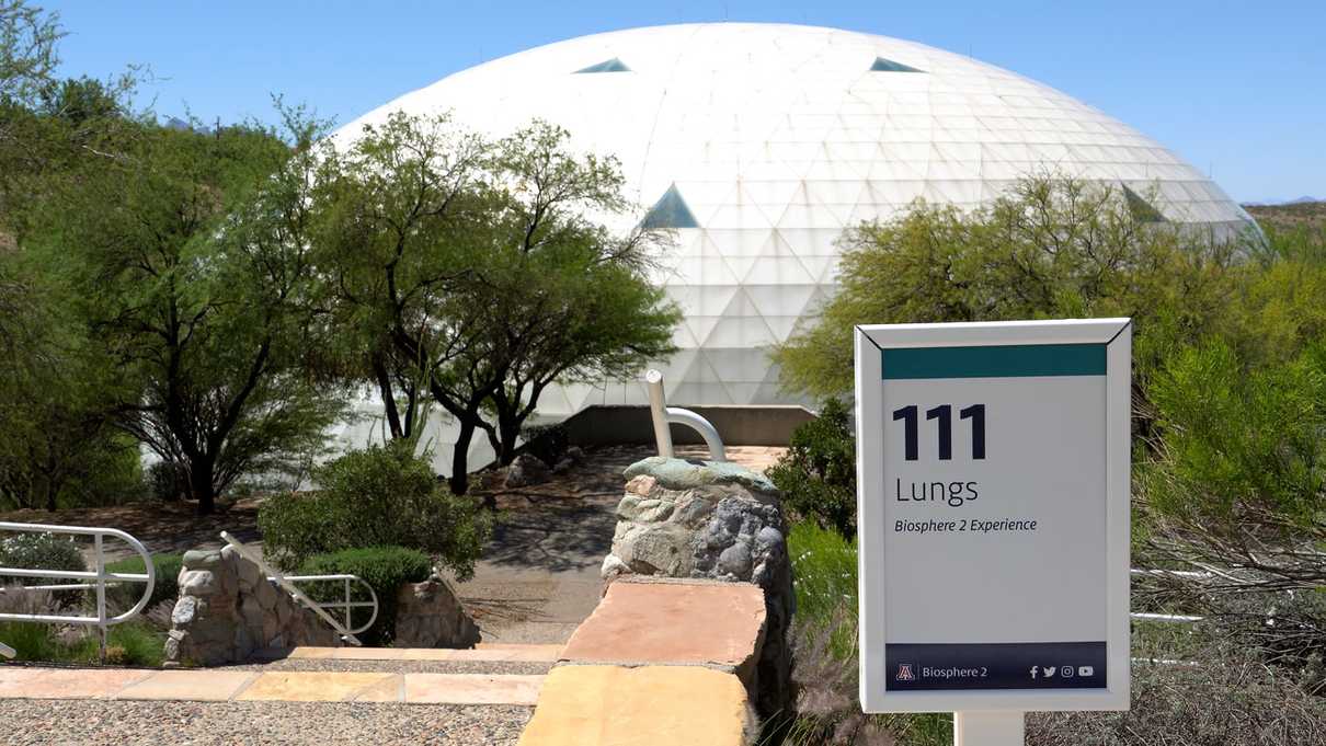 White dome of Biosphere 2's South Lung