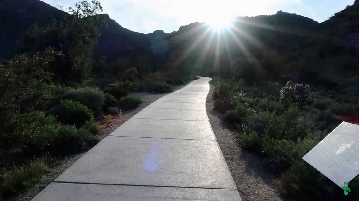 A paved portion of the Waterfall trail