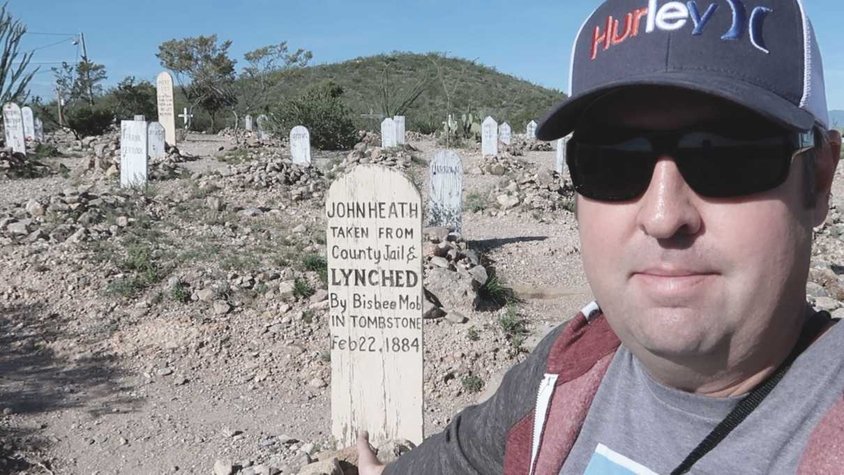 Posing for a selfie at Boothill Graveyard in Tombstone, Arizona