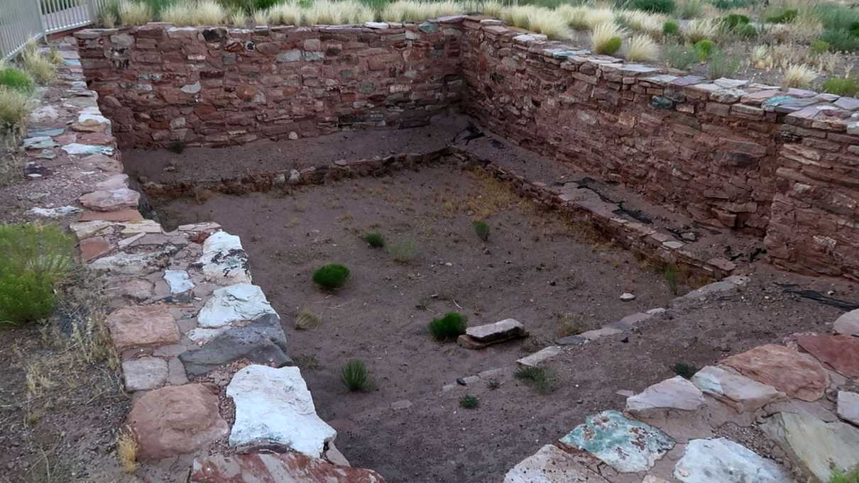 Looking down into stone kiva