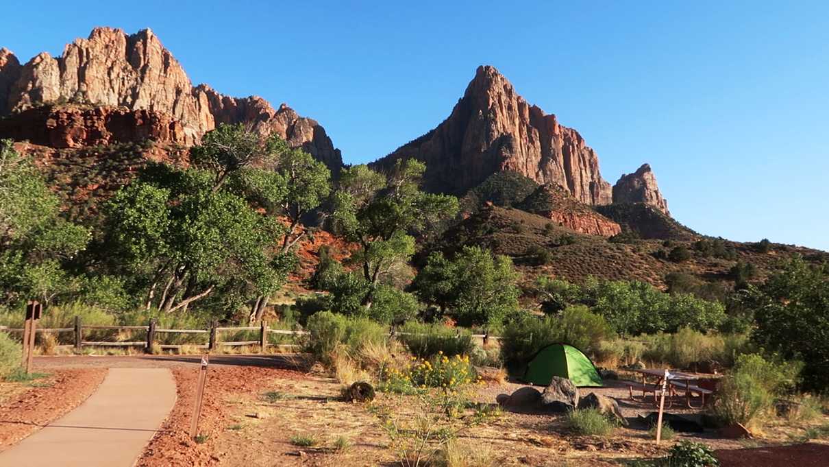 A view of the South Campground at Zion National Park