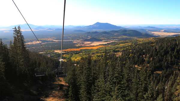 A view from up high on the scenic chair lift at the Arizona Snowbowl