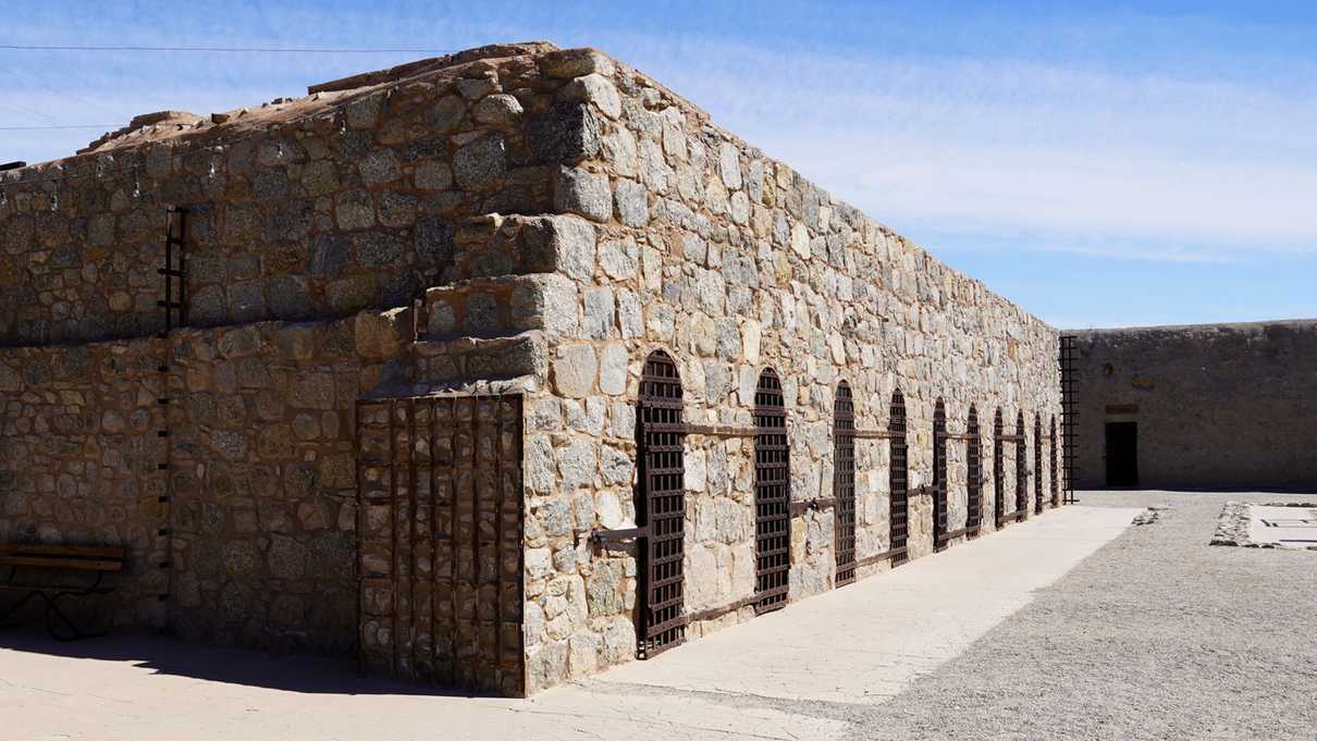 Courtyard and prison cellblock