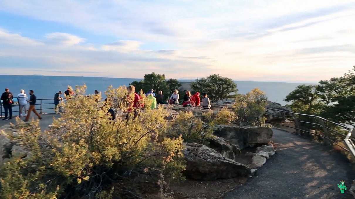 A few people awaiting the sunset at Cape Royal