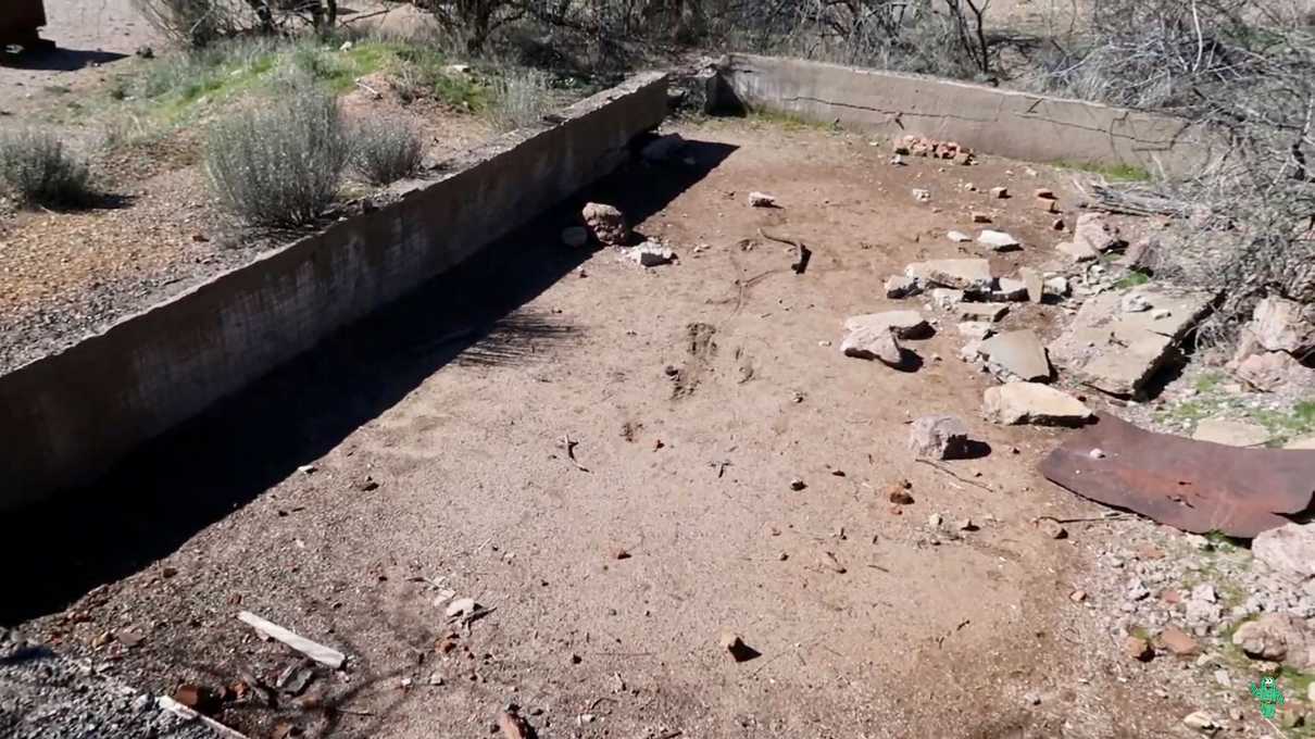 The foundation of an old building at Old Dominion Historic Mine Park