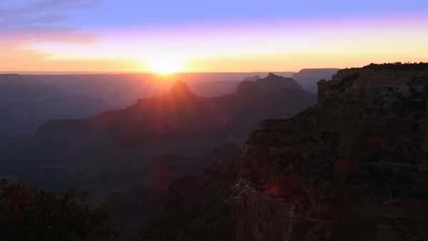 A beautiful sunset at Cape Royal at the Grand Canyon North Rim