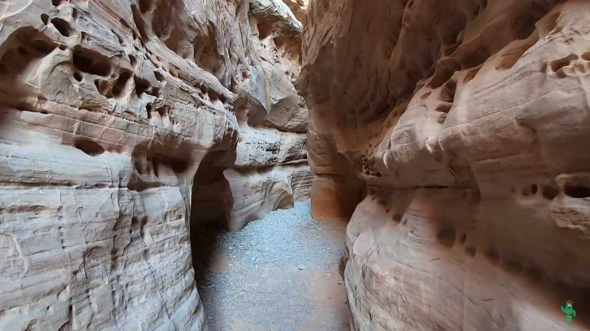 Deep inside the slot canyon at the White Domes.