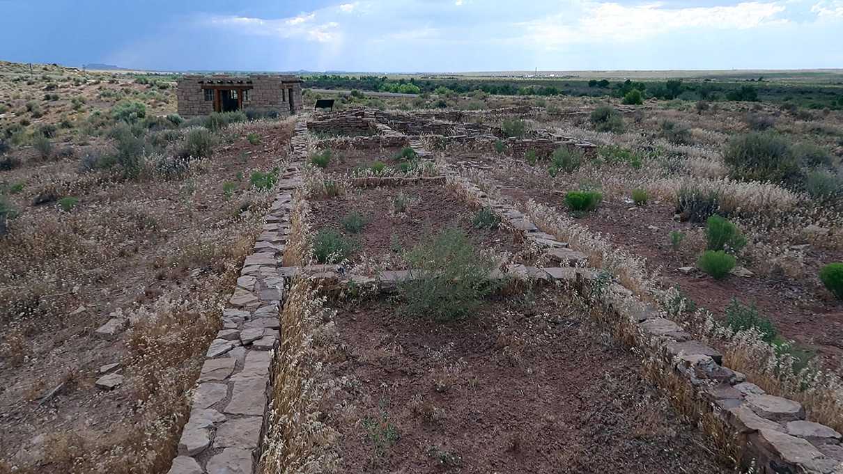 Rock foundations of old pueblo rooms