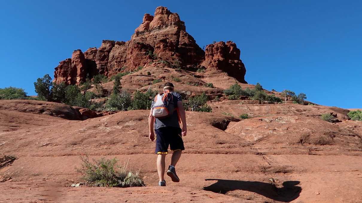 Me hiking up the north side of Bell Rock